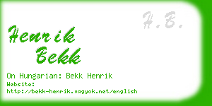 henrik bekk business card